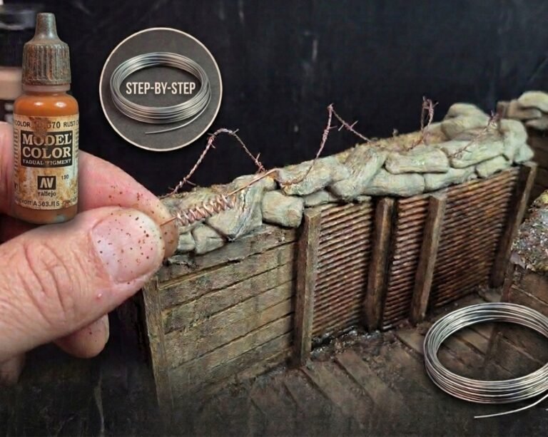 DIY realistic barbed wire for WWII scale model dioramas by Scale Wonderland